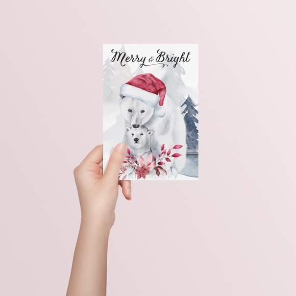 Wall Art Watercolor Christmas Whishes Illustration Print Poster Card Unframed - Picture 4 of 5